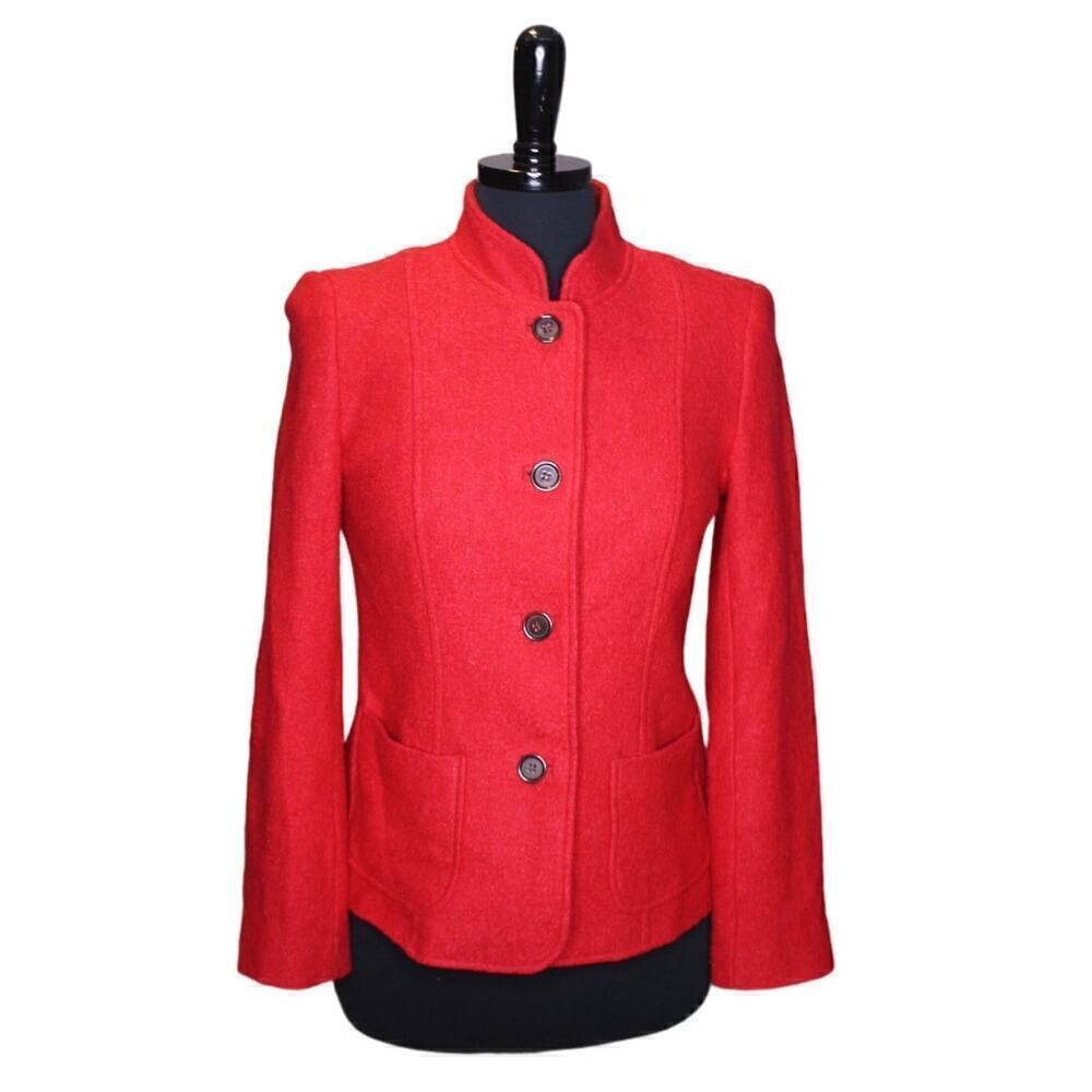 Talbots Wool Blend Jacket Blazer Red Size 2